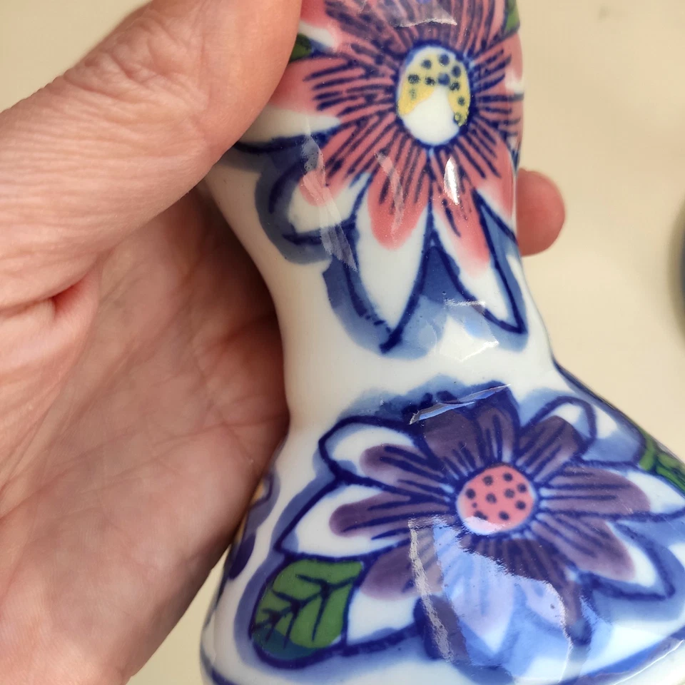 Juego De Colección De 2 Candelabros Candelabros Mediados De Siglo Cerámica Moderna Floral Foto 4 de 4