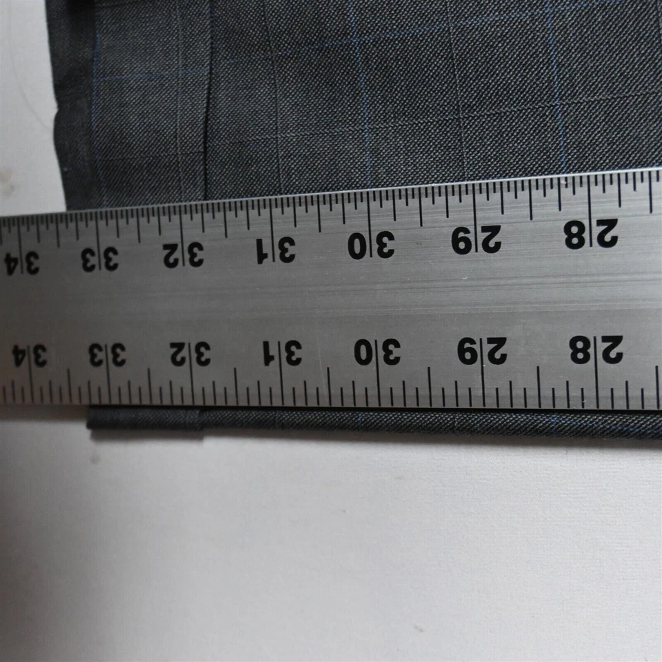Pantalones de vestir Jack Victor 40x34 gris ventana Warren CT plisados con puños 100 % lana Foto 4 de 4