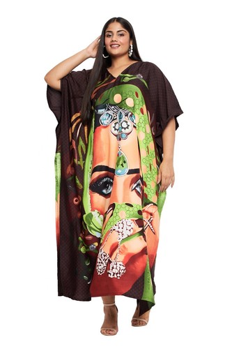 Women Kaftan Plus Size Hippie Boho Dress Kimono Long Maxi Summer Beach Sundress - 第 38/122 張圖片