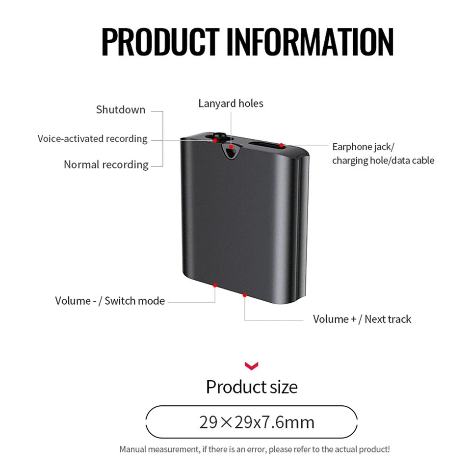 Hidden Voice Activated Recorder Digital Audio Recording Dictaphone Device - Image 4 of 4