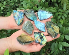 1/2 lb Natural Labradorite Slabs 4-7 Peice Lot (Raw Labradorite Crystal Slices)