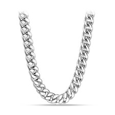 925 Sterling Silver 8mm Cuban Link Chain Necklace Curb Chain for Men  Women