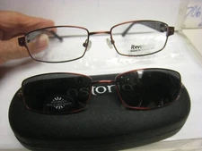Revolution Eyeglass Frame W/ Magnet sun shade REV707 RDLS 51-17-140 w/case 