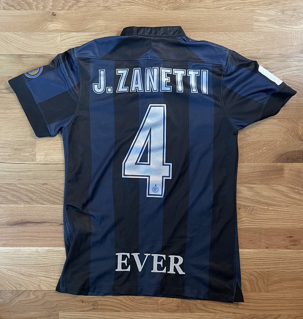 ”00s NIKE\" intel milano #4 zannetti XL MINT Zanetti 4 L INTER MILAN 2005 2006 Jersey Maglia Shirt
