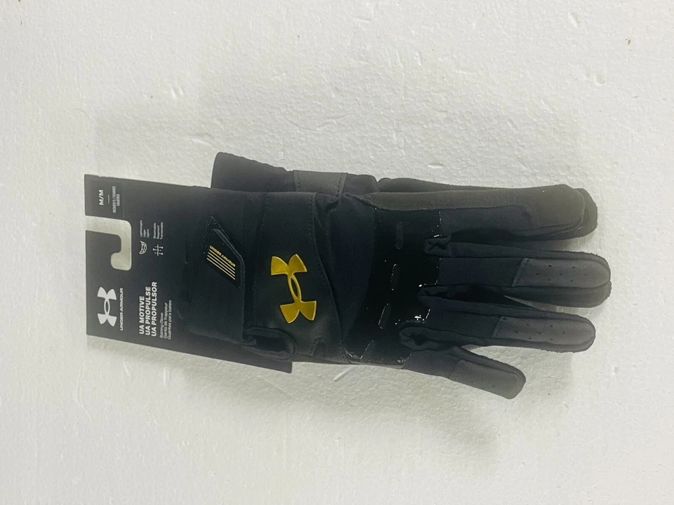 Guantes de bateo Under Armour UA Motive - negros/dorados - para mujer talla mediana Md NUEVO Foto 2 de 2
