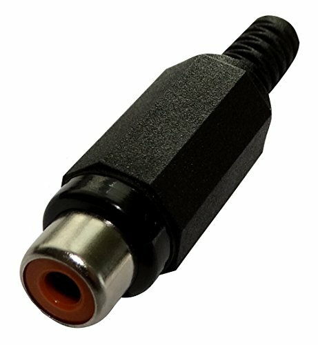 Aerzetix - 5 x spina connettore RCA femmina nero a saldare (b0e)