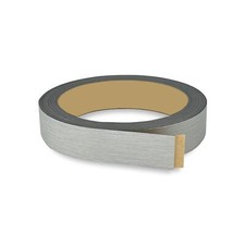 Brushed Silver PVC 3/4 inch x 25 ft Edge Banding Peel Stick Tape Adhesive Met...