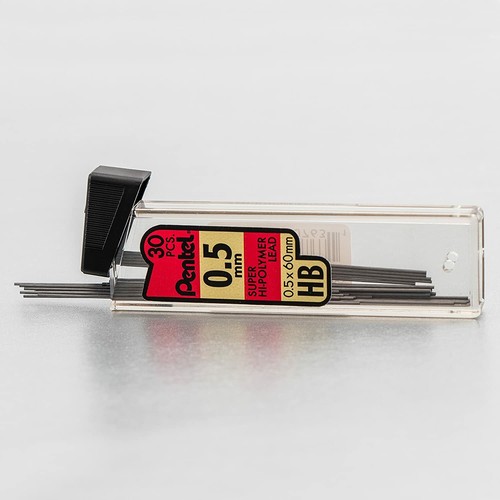 Super Hi-Polymer Refills, 0.5 mm Fine, HB, 180 Pieces of Lead (C25BPHB6) - Picture 3 of 4