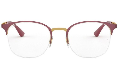Ray-Ban RX6422-3007 Semi-Rimless Designer Reading Glasses Burgundy Red Gold 51mm - Picture 2 of 5