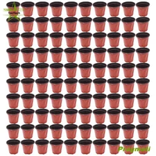 100 pcs Round plastic plant pot Biodegradable Fibre Seedling Nursery Pots