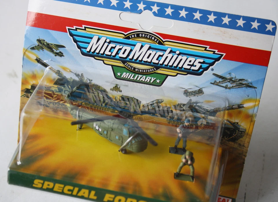 VINTAGE 90'S MICRO MACHINES MILITARY SPECIAL FORCES HELICOPTER TROOPS IDEAL NEW! - Image 3 of 4