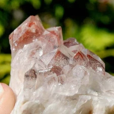 3.25in Phantom Pyramid Hematoid Quartz Crystal Cluster, Red Specular Hematite, Z