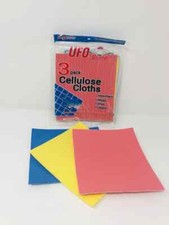 3Pc Cellulose Cloths Super Absorbent Sponge Dishing Wipes Dries Cleans Reusable