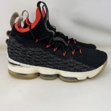 Nike LeBron XV 15 Black Sail Bright Crimson Basketball Shoes Black Men s Size 9