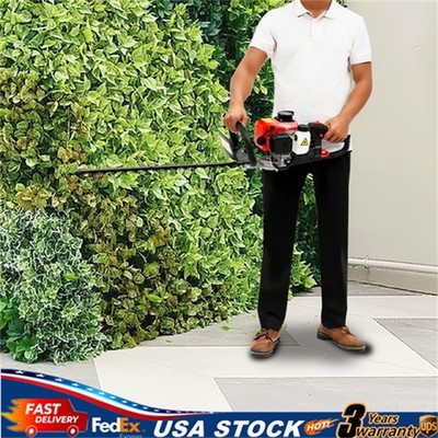 Double-edged hedge trimmer with powerful two-stroke engine