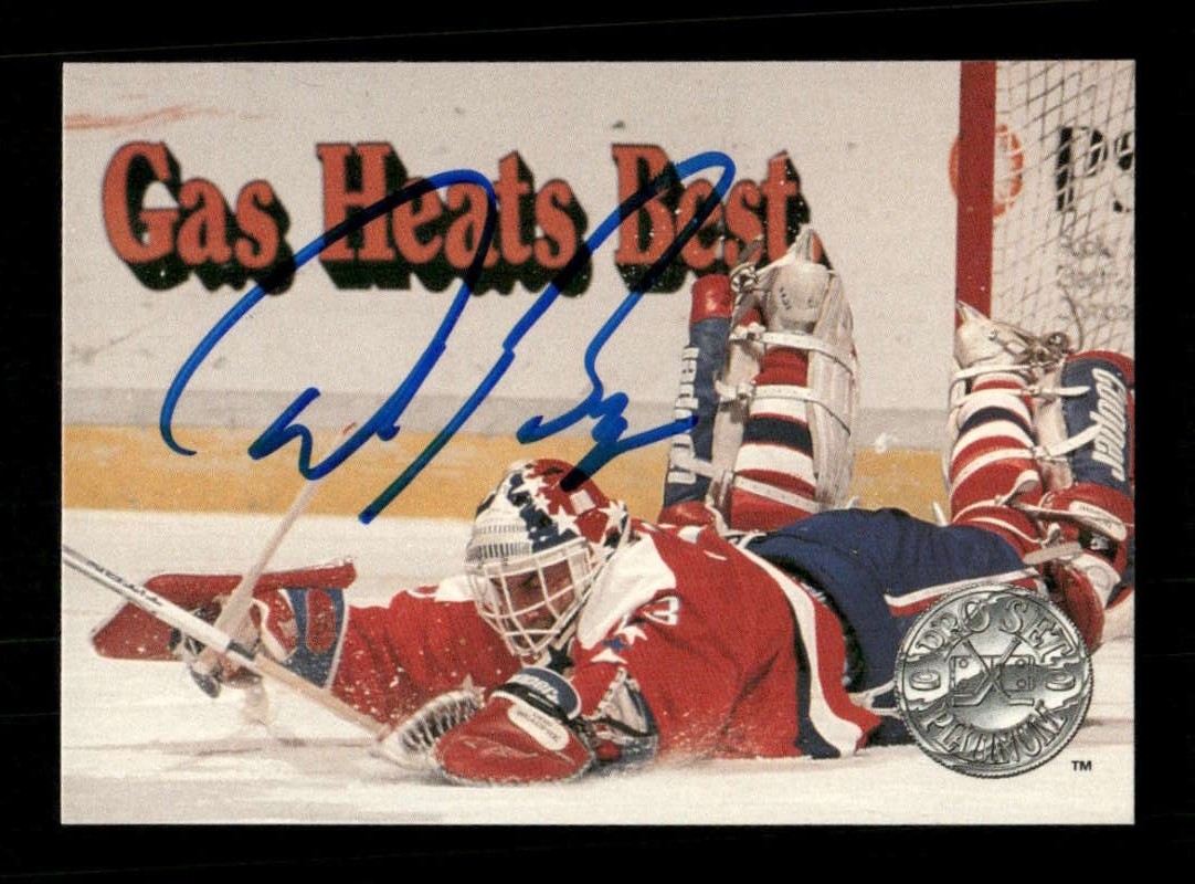 1991-92 Pro Set Platinum 139 Don Beaupre signed auto autograph  awesome image MZ