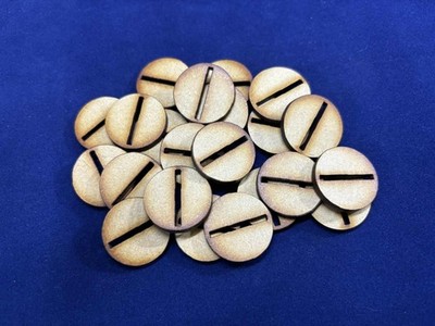 28mm Round Bases x20 Slotted Slotta MDF Laser Cut FAST FREE SHIPPING US SELLER