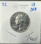 1952 Washington Quarter ~ Proof ~ 90% Silver
