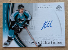 2006 SP Authentic JONATHAN CHEECHOO AUTO AUTOGRAPH Card #JC SAN JOSE SHARKS