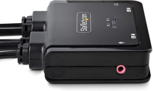 StarTech.com 2-Port Hybrid USB-C DisplayPort Cable KVM Switch, 4K 60Hz, Compact - Afbeelding 2 van 7