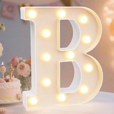 Pooqla LED Marquee Letter Lights Sign, Light Up Alphabet B, Warm White