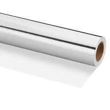 Metallic gift paper for packaging, 40x1016cm (10m) silver