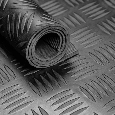 Alfombrilla de goma acabado martillado color negro 120cm de ancho varias... - Imagen 1 de 2