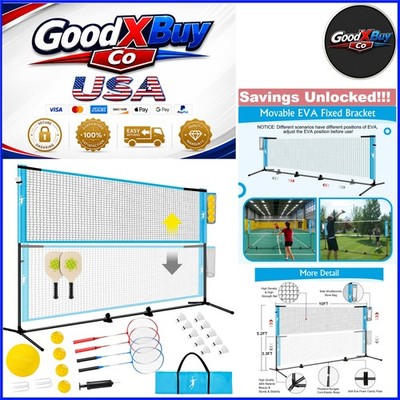 All-in-One Portable Sports Set with Net, Rackets, & Balls for Indoor Outdoor