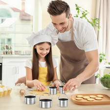 5 Pcs Professional Stainless Steel Cookie Cutters Set - round Biscuit Cutter ...