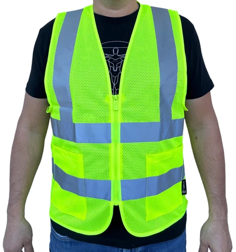 Crew All Mesh Yellow  High Visibility Safety Vest With 2 Pockets - product listing photo