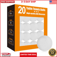 3 Star White Ping Pong Balls 40mm Premium ABS Plastic - 20 Pack High Bounce FAST