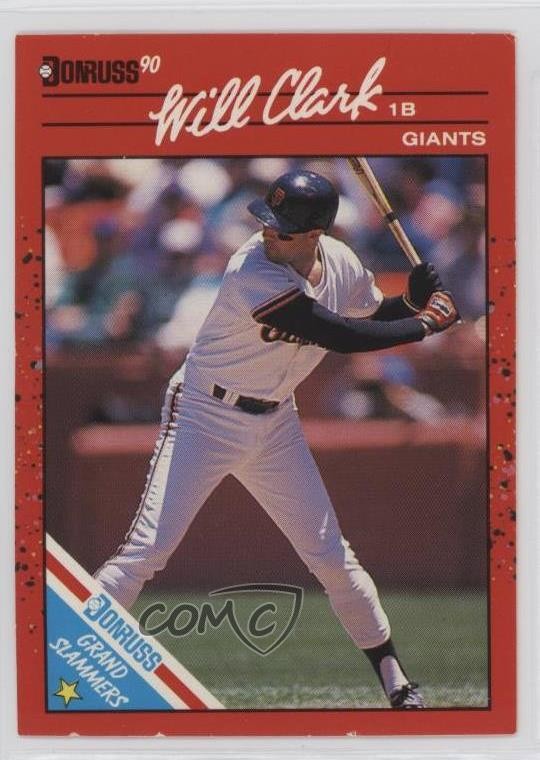 1990 Donruss Grand Slammers Will Clark (Black Bar on Back) #6 14m3
