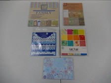 Scrapbook Paper Lot of 5 Various Sizes 8x8, 6x6, 5.5x7, 4.5x6.5