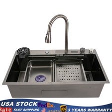32" x18'' Drop-in Large Basin Kitchen Sink with Faucet Board 201 Stainless Steel