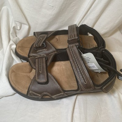 Men s Brown Hook And Loop Sandals Heavy Base Size 10