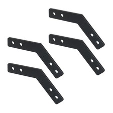 KUMGROT Black 135 Degree Flat Corner Brace Brackets Carbon Steel Mending Plat...