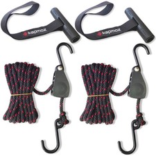 Kayak Bow and Stern Tie Down Straps Loops Ratchet Rope Pulley Anchor Point Kits