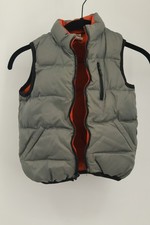 Old Navy Kids Reversible Puffer Vest Size 4 Gray Orange Full Zip Winter Layer