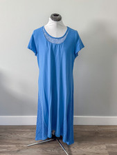 H By Halston Short Sleeve Hi-Low Blue Jersey Dress - Size Medium