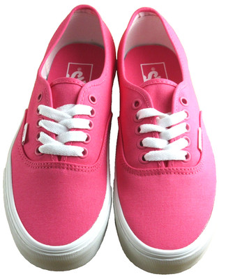 Vans Authentic Women's Honeysuckle Pink White Canvas Lace Up shoes Size 6.5 NIB