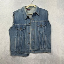 Big Mac Denim Trucker Vest Mens Blue Hand Pai...