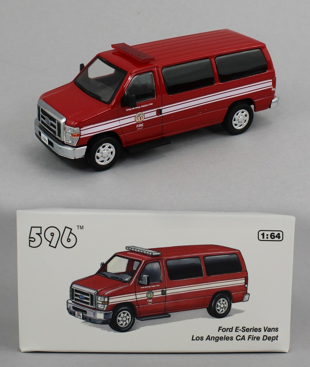 1:64 *596 DIECAST* Los Angeles, CA FIRE DEPTARTMENT Ford E350 E