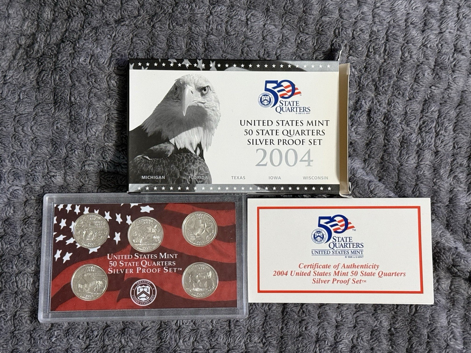 2004 US Mint 50 State Quarters Silver Proof Set OGP w/ COA | eBay