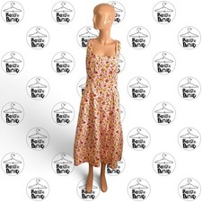 NWT Free Assembly L Floral Cotton Sleeveless Midi Dress Pockets Prairie Cottage