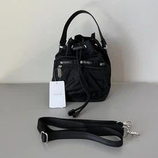 Lesportsac Black Drawstring Smal Bucket/Crossbody Bag NWT