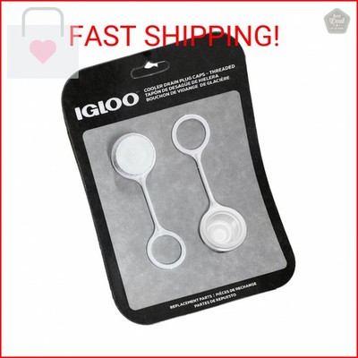 Igloo Cooler Threaded Drain Plug Caps with Plastic Tether 20049 White Small
