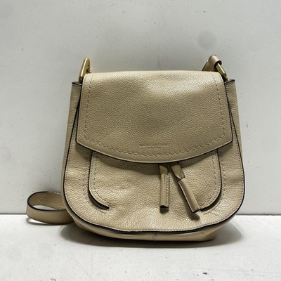 Marc Jacobs New York Beige Pebbled Leather Flap Crossbody Bag Gold Hardware