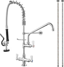 Commercial Kitchen Faucet Deck Mount with Pre-Rinse Sprayer 26 Deck Mount