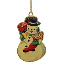 Abbott Collection 37-IMPRINT-040 Retro Snowman Ornament, Multi