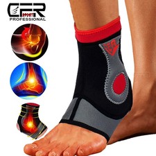 Copper Ankle Brace Support Compression Sleeve Socks Gel Wrap Foot Fasciitis Pain